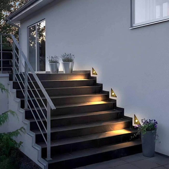 Recessed Stair Corner LED Light - Outdoor Waterproof Wall Mount, Pathway Safety Illumination