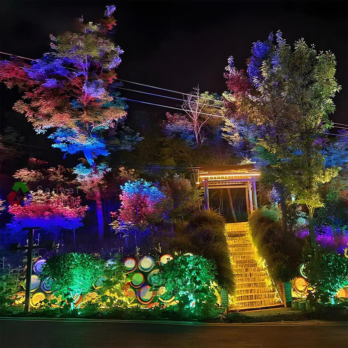 Outdoor RGB LED Spot Light Landscape Tree Lighting - Waterproof, Color Changing, Adjustable Beam