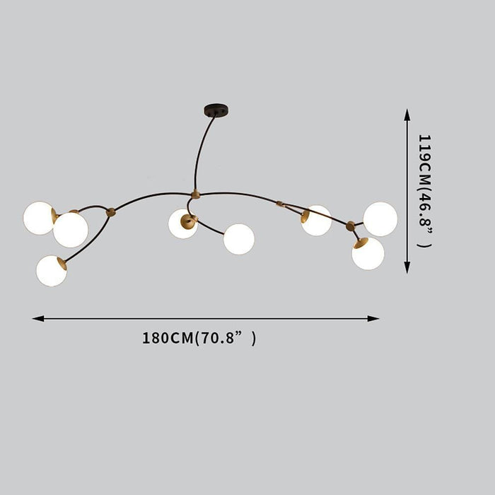 Creative 8-light Electroplated Metal Glass LED Modern Chandeliers Ceiling Lights