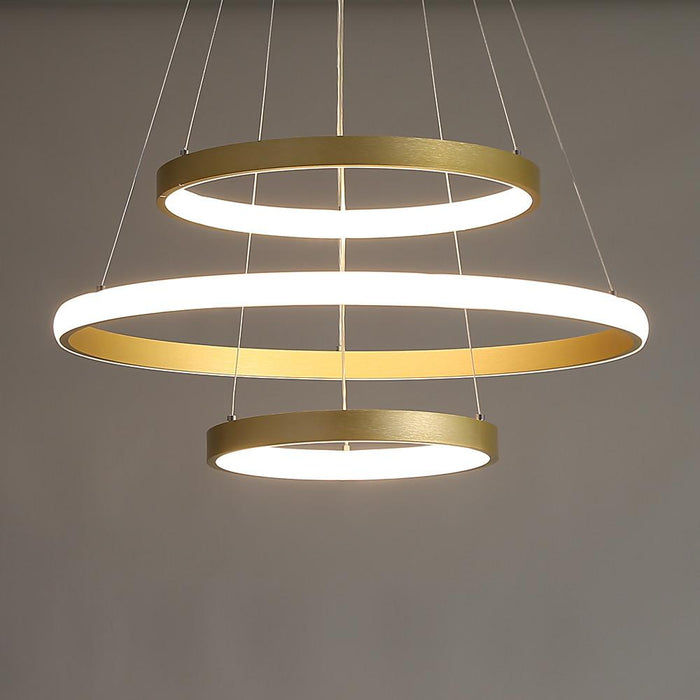 Circles Dimmable LED Adjustable Gold Contemporary Chandeliers Island Lights