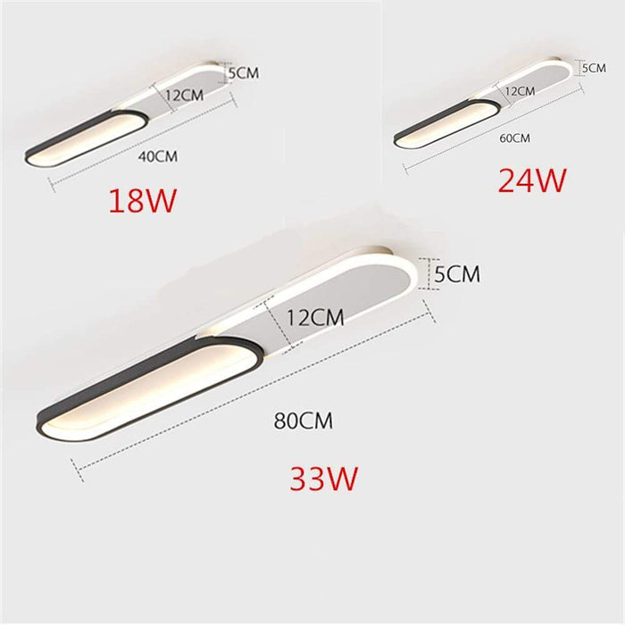 2 Rectangle Flush Mount Ceiling Light Minimalist LED Light