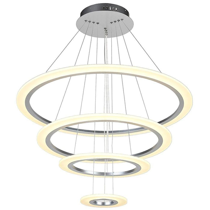 Adjustable 4 Rings Dimmable LED Modern Chandelier Pendant Lighting