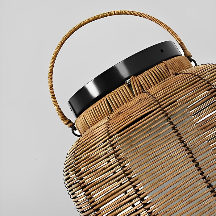 Portable Lantern Solar Outdoor Light - Rattan Woven / LED Waterproof, Garden Patio Decor