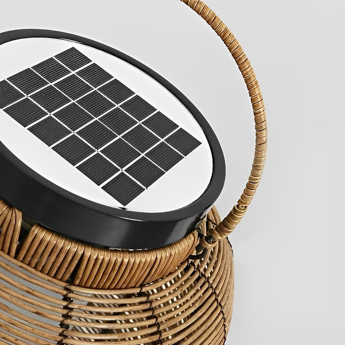 Portable Lantern Solar Outdoor Light - Rattan Woven / LED Waterproof, Garden Patio Decor