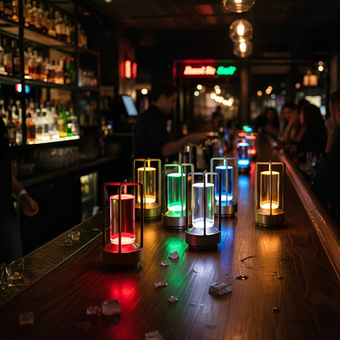 Portable RGB Table Lamp - Touch Dimming, Cordless Night Light, USB Rechargeable - Modern Accent Lighting