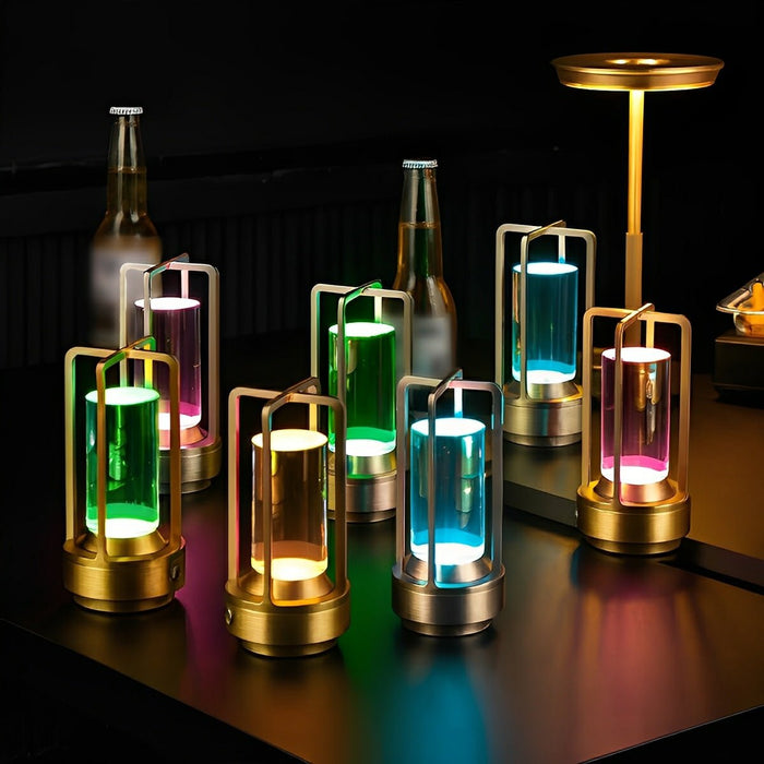 Portable RGB Table Lamp - Touch Dimming, Cordless Night Light, USB Rechargeable - Modern Accent Lighting