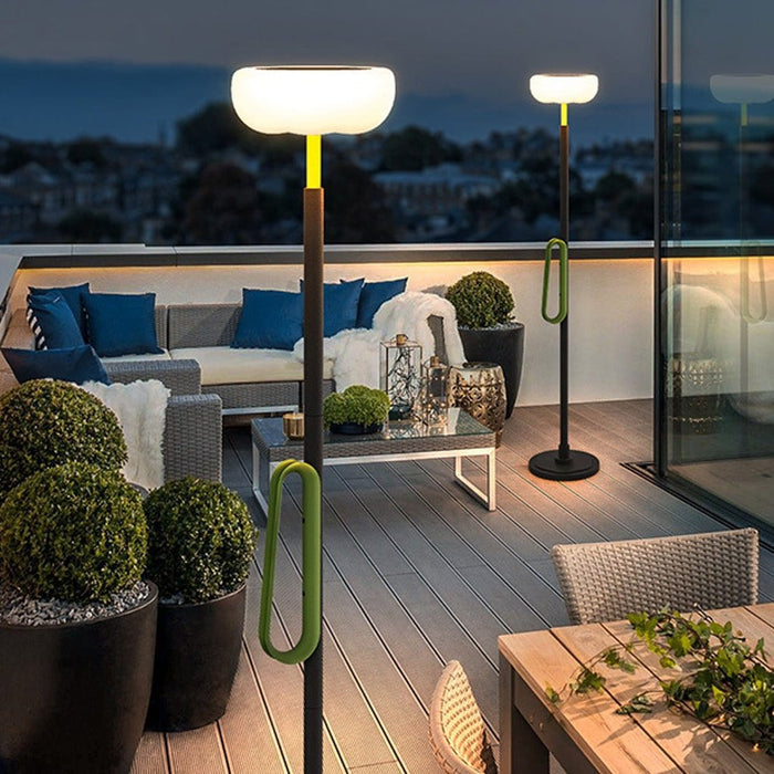 76 Aluminum Solar Powered Torchiere Floor Lamp Waterproof Outdoor Standing Lamp