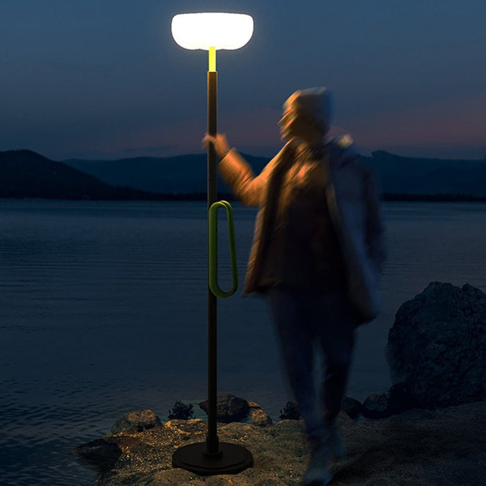 76 Aluminum Solar Powered Torchiere Floor Lamp Waterproof Outdoor Standing Lamp