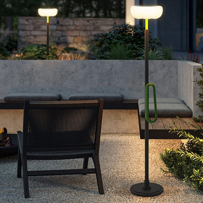 76 Aluminum Solar Powered Torchiere Floor Lamp Waterproof Outdoor Standing Lamp