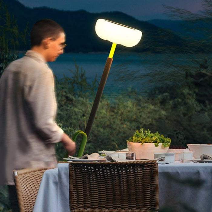 76 Aluminum Solar Powered Torchiere Floor Lamp Waterproof Outdoor Standing Lamp