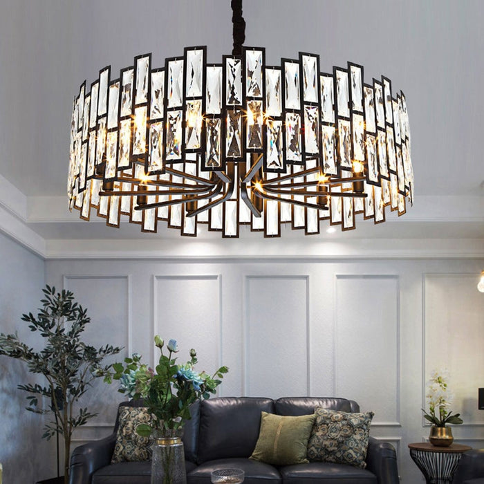 Postmodern Minimalist Living Room Crystal Chandelier with Three-color Led