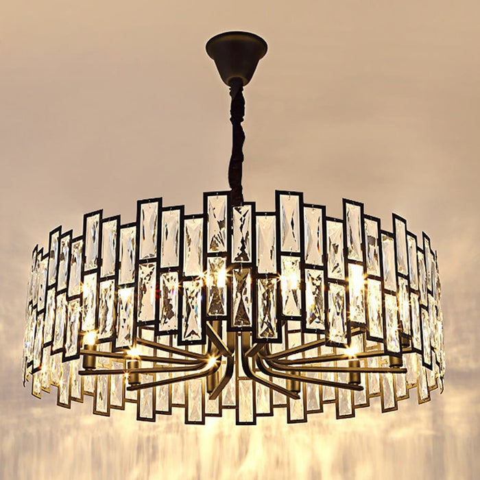 Postmodern Minimalist Living Room Crystal Chandelier with Three-color Led
