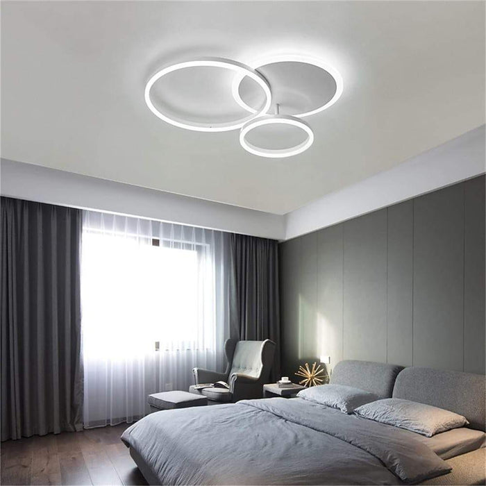 3-Layers LED Modern Circle Flush Mount Light - 3-Color Dimmable. 26x20