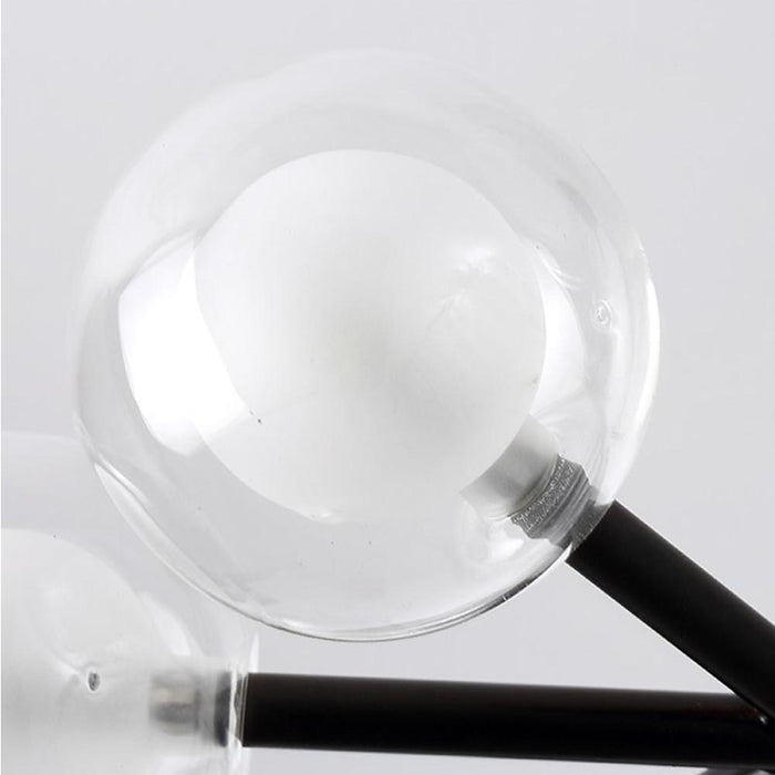 Novelty Iron Chandelier with 30-Light glass orbs bubble. 33'' Wide. LED Lighting