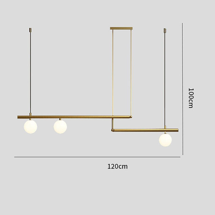 Linear Globe Dining Room Chandeliers Copper Glass Island Kitchen