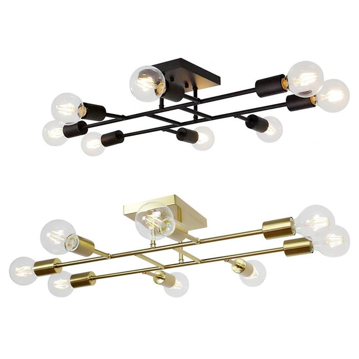 8-light LED Electroplated Metal Vintage Ceiling Lights Flush Mount Lighting