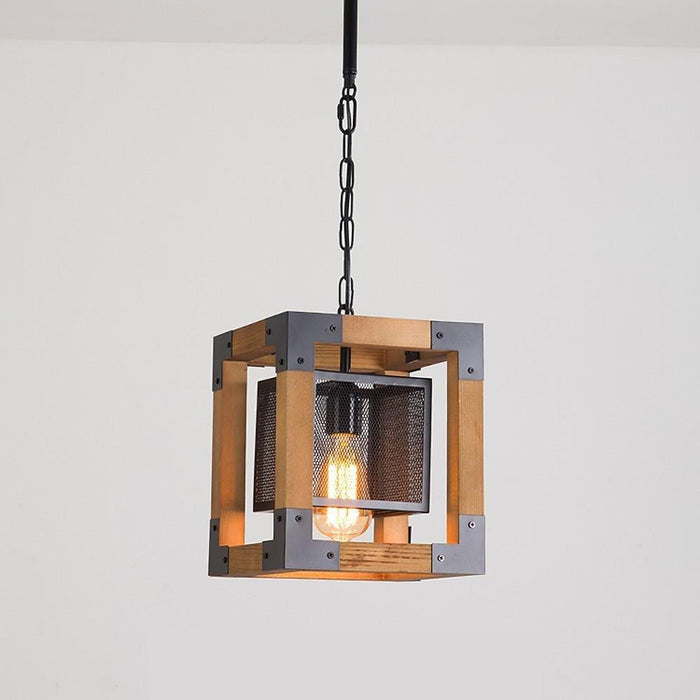 Linear Rectangle Wood Chandelier Gazebo Chandelier for Kitchen Dining Room