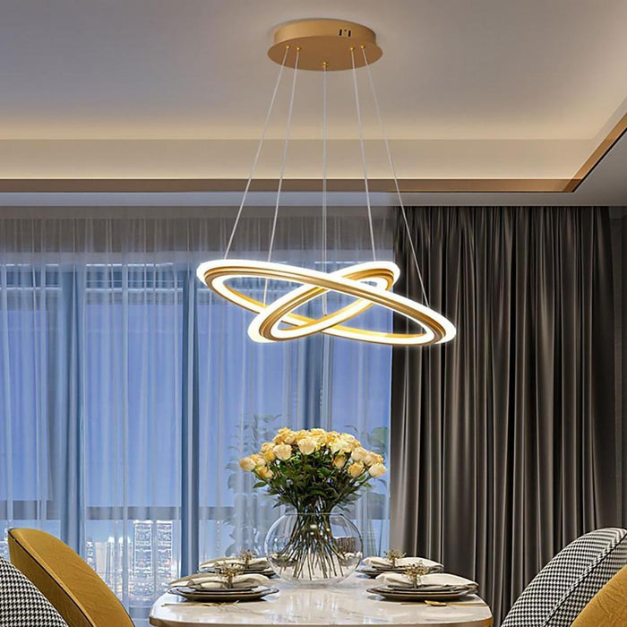 2-light Circles Shaped LED Nordic Chandeliers Hanging Ceiling Lights