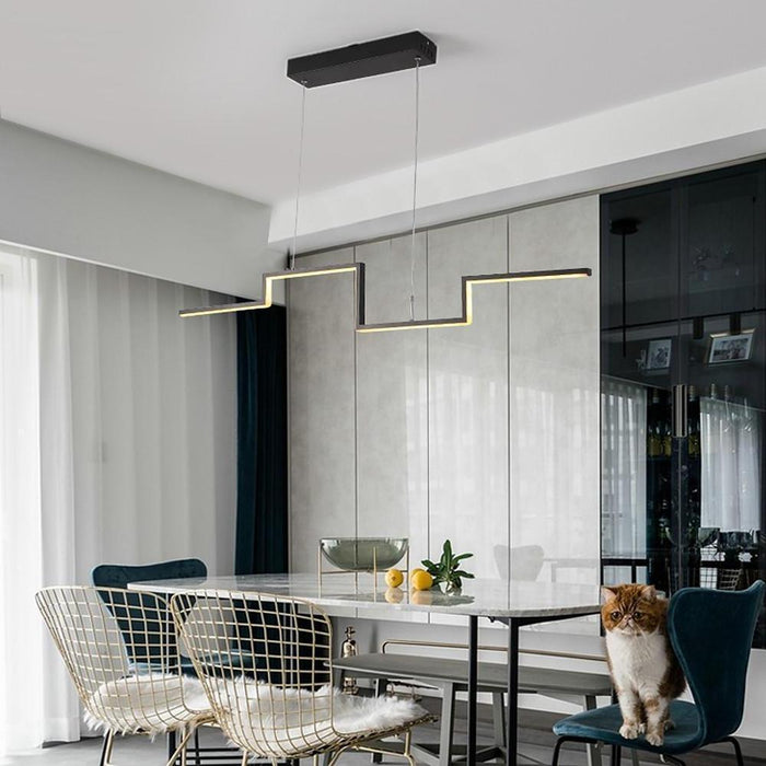 Modern Abstract Line Design Hallway Chandelier Metal PVC Island Ceiling Light