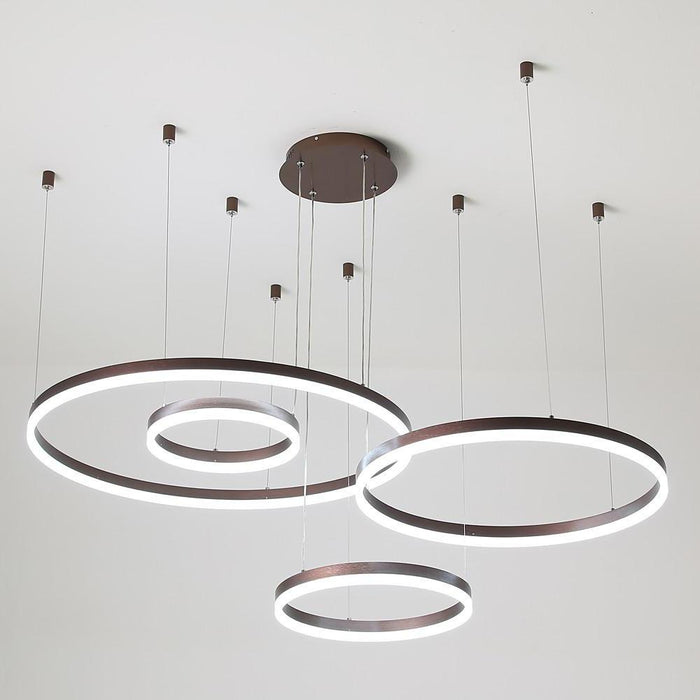 Circle Aluminum Large Chandeliers for High Ceilings Living Room Ceiling Lights
