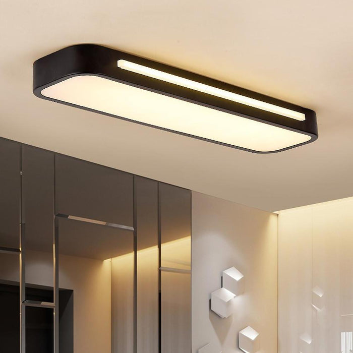 Rounded Corners Flush Mount Kitchen Light Fixtures Rectangular Striplight Ceiling Lights