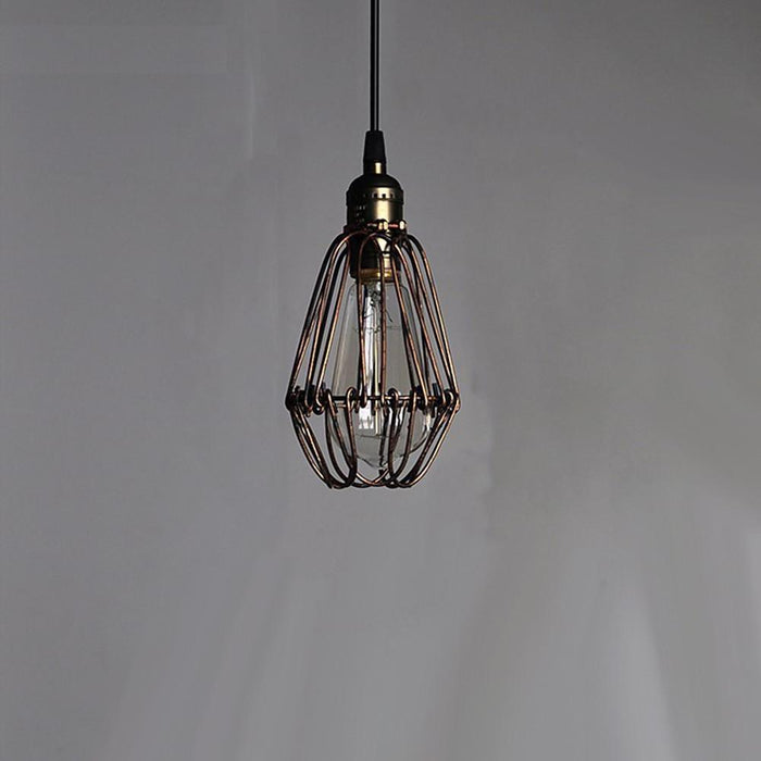 Nordic Vintage Metal Lantern Pendant Light LED Industrial Ceiling Light