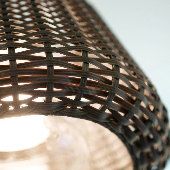 45.27 In.H Hand-Woven Rattan LED Ralph Outdoor Floor Lamp on Round Base