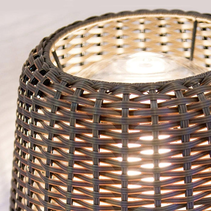 Outdoor Ralph 13.77'' Table Lamp with Wicker Rattan Shade