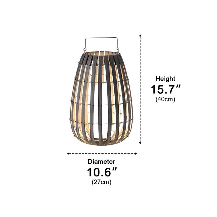 Rattan Hanging Lantern Shaped LED Light - Waterproof Outdoor Lamp, Solar / Hardwired Portable Garden Decor, Patio Lighting