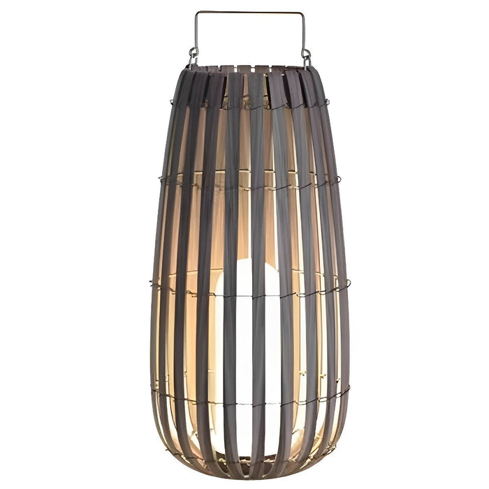 Rattan Hanging Lantern Shaped LED Light - Waterproof Outdoor Lamp, Solar / Hardwired Portable Garden Decor, Patio Lighting