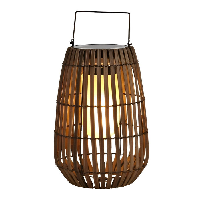 Rattan Hanging Lantern Shaped LED Light - Waterproof Outdoor Lamp, Solar / Hardwired Portable Garden Decor, Patio Lighting