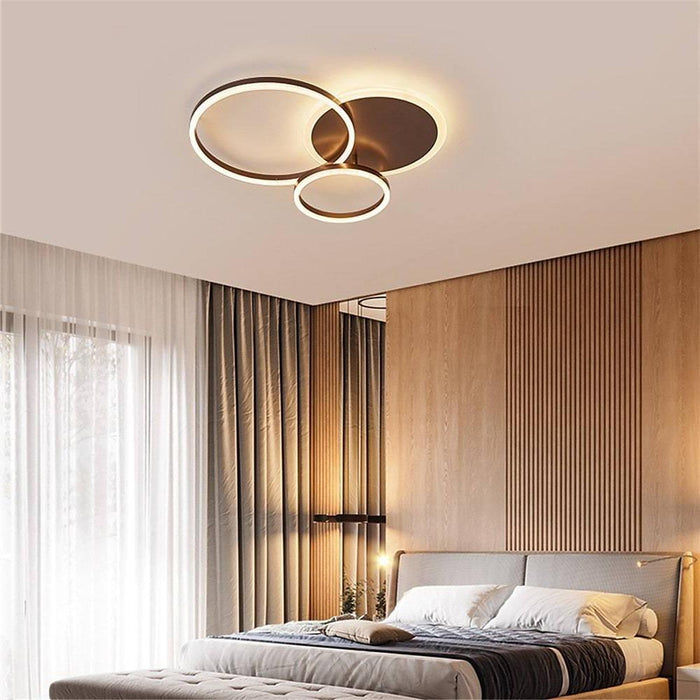 3-Layers LED Modern Circle Flush Mount Light - 3-Color Dimmable. 26x20