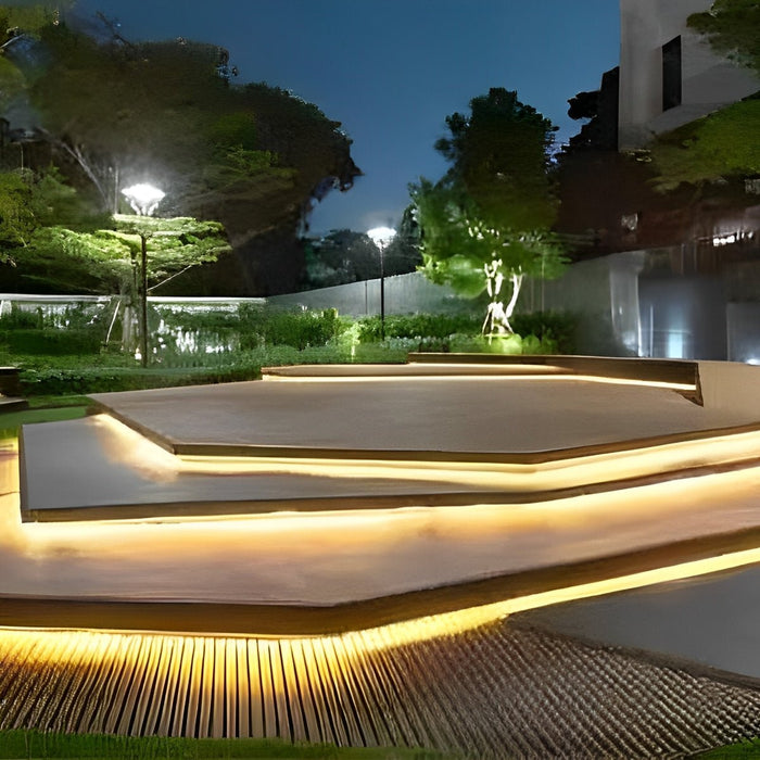 Outdoor Waterproof Flexible LED Strip, Recessed Linear Stair/Pathway Lighting, DC24V Low Voltage