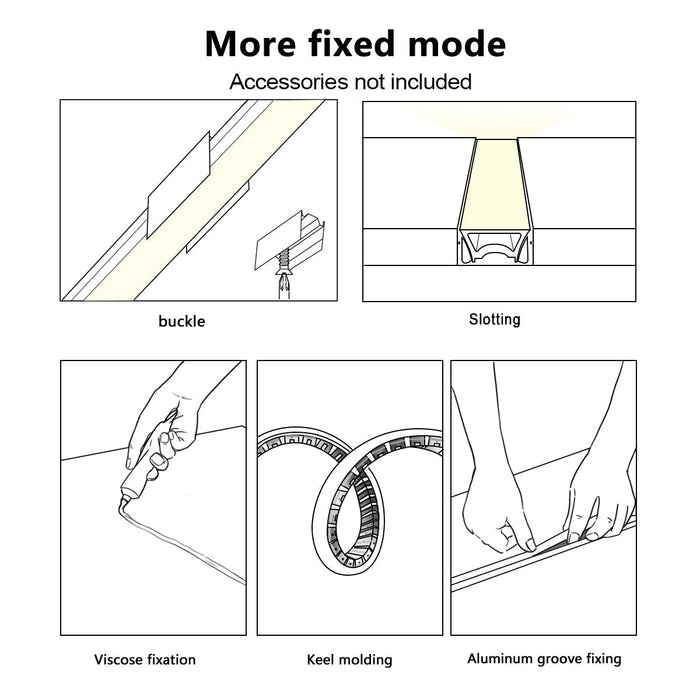 Outdoor Waterproof Flexible LED Strip, Recessed Linear Stair/Pathway Lighting, DC24V Low Voltage