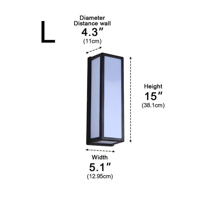 Rectangle LED Wall Sconce - Modern Outdoor Lighting with Motion Sensor, Waterproof Design