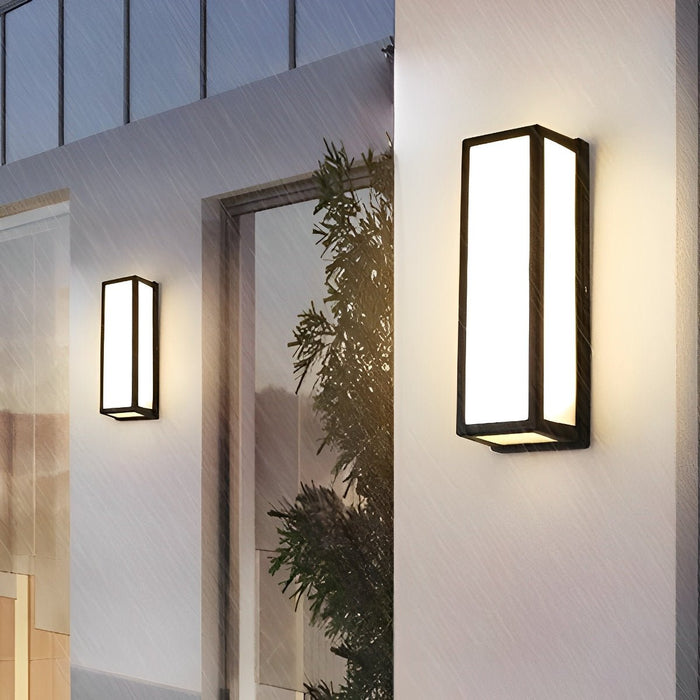 Rectangle LED Wall Sconce - Modern Outdoor Lighting with Motion Sensor, Waterproof Design