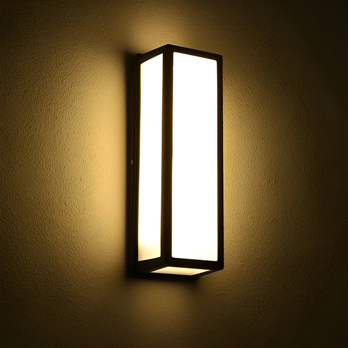 Rectangle LED Wall Sconce - Modern Outdoor Lighting with Motion Sensor, Waterproof Design