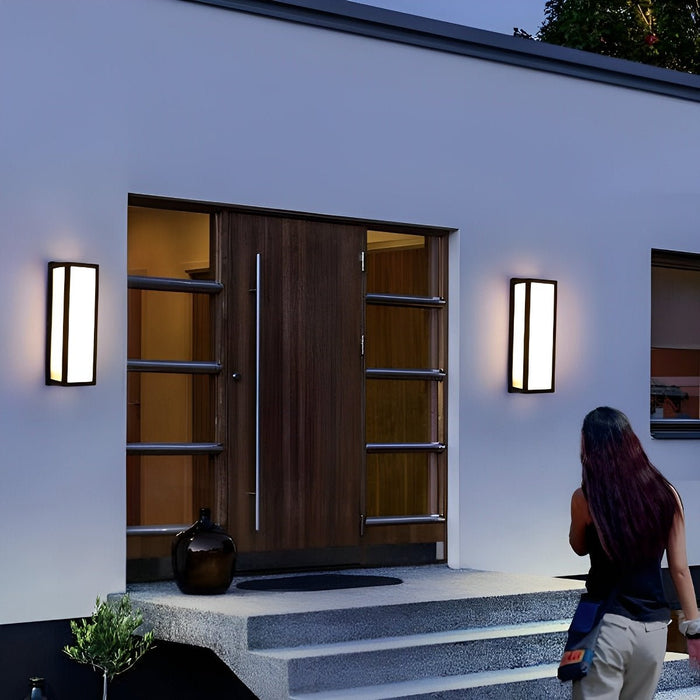 Rectangle LED Wall Sconce - Modern Outdoor Lighting with Motion Sensor, Waterproof Design