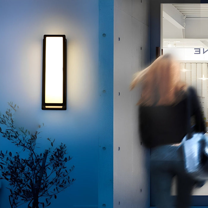 Rectangle LED Wall Sconce - Modern Outdoor Lighting with Motion Sensor, Waterproof Design