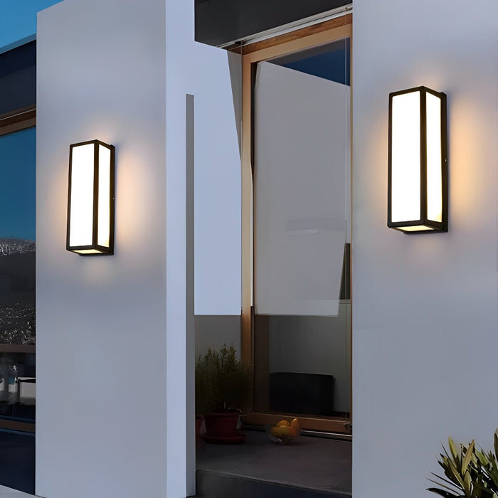 Rectangle LED Wall Sconce - Modern Outdoor Lighting with Motion Sensor, Waterproof Design