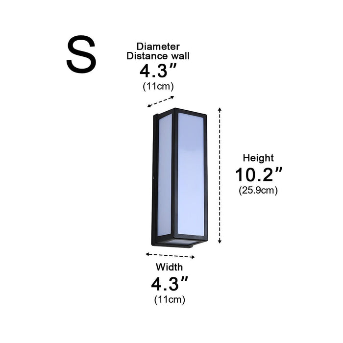 Rectangle LED Wall Sconce - Modern Outdoor Lighting with Motion Sensor, Waterproof Design