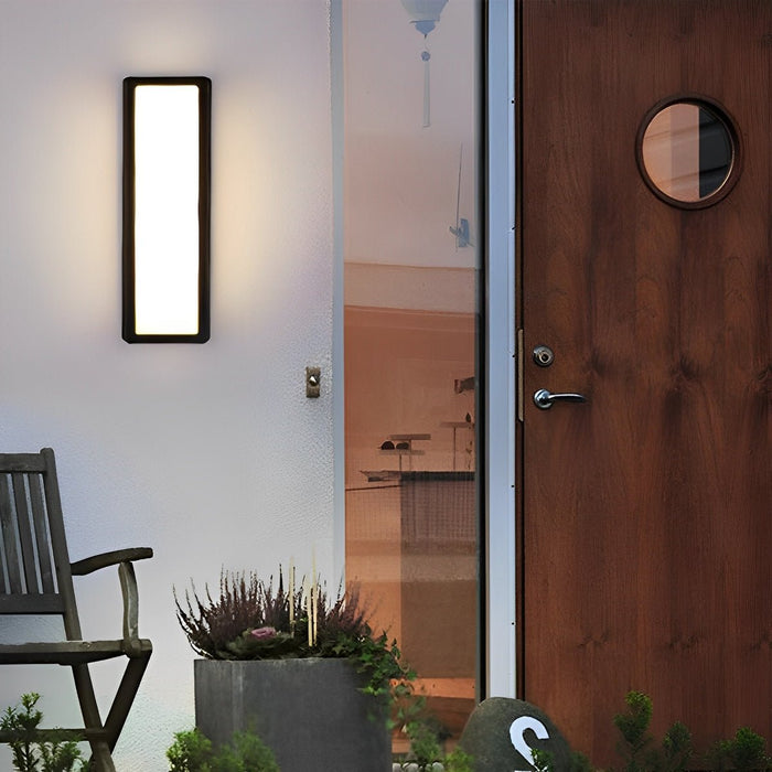 Rectangle LED Wall Sconce - Modern Outdoor Lighting with Motion Sensor, Waterproof Design