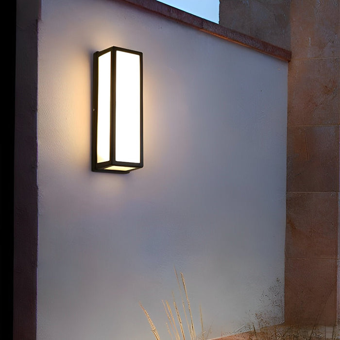 Rectangle LED Wall Sconce - Modern Outdoor Lighting with Motion Sensor, Waterproof Design