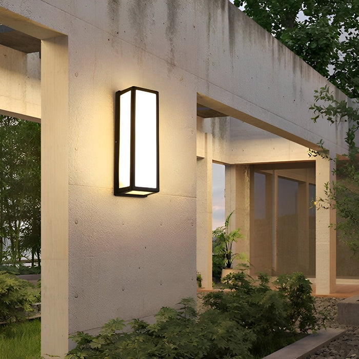 Rectangle LED Wall Sconce - Modern Outdoor Lighting with Motion Sensor, Waterproof Design