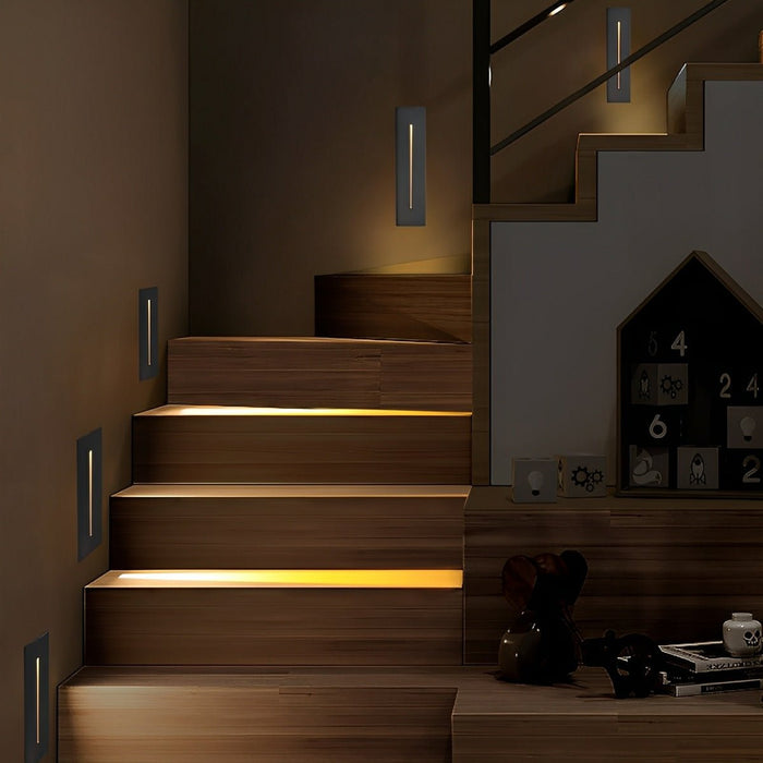 Recessed Stair Light, Waterproof LED Footlight, Motion Sensor, Modern Corner Wall Lamp for Steps/Patio/Deck