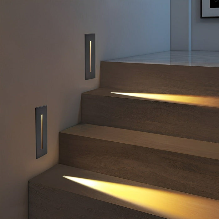 Recessed Stair Light, Waterproof LED Footlight, Motion Sensor, Modern Corner Wall Lamp for Steps/Patio/Deck