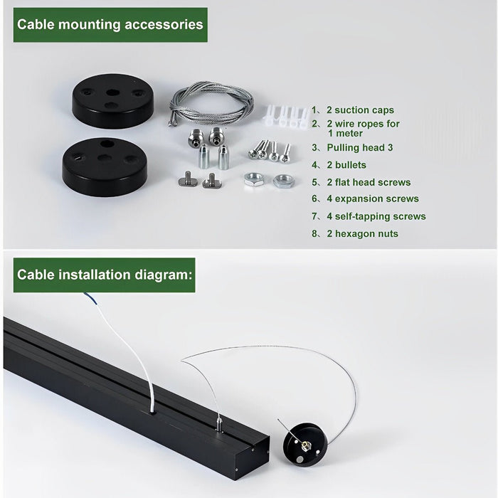 Linear LED Strip Light, Recessed/Surface Mount, Modern Commercial Office/Gym/Retail Lighting, Dimmable, Hardwired