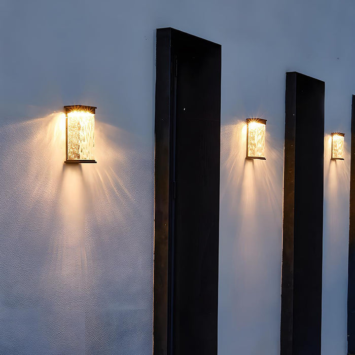 Rectangle Water Wave Outdoor Porch Light - LED Exterior Wall Fixture, Weatherproof Design