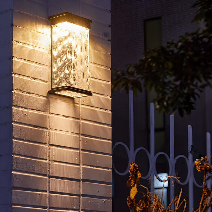 Rectangle Water Wave Outdoor Porch Light - LED Exterior Wall Fixture, Weatherproof Design