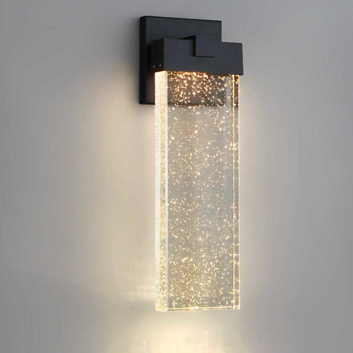 Rectangular Bubble Crystal Outdoor Wall Lamp - Modern Exterior Lighting Fixture for Patios, Porches, and Entryways